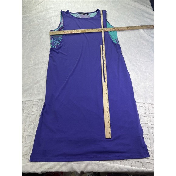 IMAN Global Chic Runway Jersey Sleeveless Surplice Dress Sapphire - Picture 6 of 10